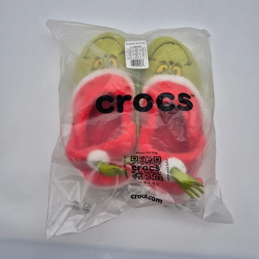 Crocs The Grinch Classic Lined Clogs Men's Size 10 Shoes Unisex Casual Green